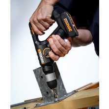 Worx WX390.1 20VOLT 2.0AH. Li-Ion 1.2j Profesyonel Sds-Plus Pnömatik Çift Akülü Şarjlı Matkap + 8 Adet Uç + Mandren