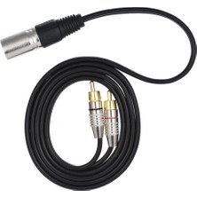 Prettyia Rca Erkek Fiş Xlr 3 Pin Erkek Mic Kablo Splitter Adaptörü Kablosu 0.3m (Yurt Dışından)