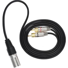Prettyia Rca Erkek Fiş Xlr 3 Pin Erkek Mic Kablo Splitter Adaptörü Kablosu 0.3m (Yurt Dışından)
