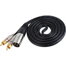 Prettyia Rca Erkek Fiş Xlr 3 Pin Erkek Mic Kablo Splitter Adaptörü Kablosu 0.3m (Yurt Dışından)