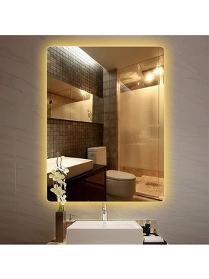 Global Led Mirror 80X120 cm Ledli Ayna Banyo Aynası Dekoratif Ayna Boy Ayna Salon Duvar Ayna