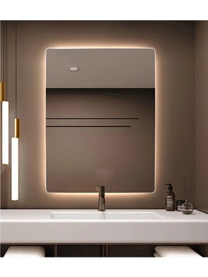 Global Led Mirror 75X105 cm Ledli Ayna Banyo Aynası Dekoratif Ayna Boy Ayna Salon Duvar Ayna