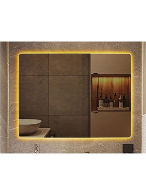 Global Led Mirror 50X65 cm Ledli Ayna Banyo Aynası Dekoratif Ayna Boy Ayna Salon Duvar Ayna