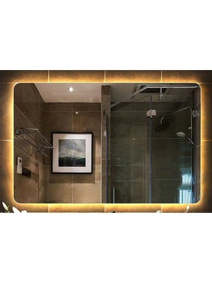 Global Led Mirror 40X55 cm Ledli Ayna Banyo Aynası Dekoratif Ayna Boy Ayna Salon Duvar Ayna