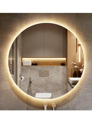 Global Led Mirror 60 cm Yuvarlak Ledli Ayna Banyo Aynası Dekoratif Ayna Boy Ayna Salon Duvar Ayna