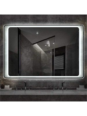 Global Led Mirror 80X120 cm Kumlamalı Ledli Ayna Duvar Salon Banyo Wc Ofis Yatak Odası Boy Ledli Ayna