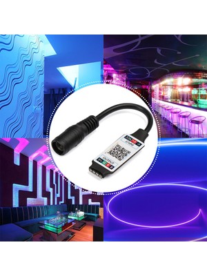 Amber LED Bluetoothlu ve Müziğe Duyarlı Rgb Şerit LED Set Tak Çalıştır 5050 3 Çipli Iç Mekan Silikonsuz