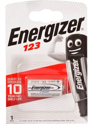 Energizer CR123A Lithium Kamera Bataryası 3V Şarjlı Pil Yüksek Kapasite ve Uzun Ömür