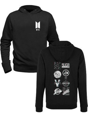 Alfa Tshirt Bts Siyah Ön Arka Baskılı Çocuk Sweatshirt