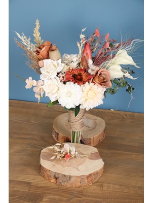 Yapay Çiçek Deposu Gelin Buketi Figor 3lü Set
