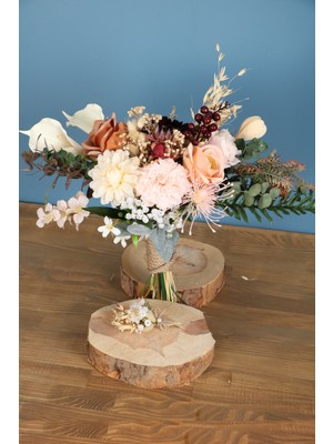 Yapay Çiçek Deposu Gelin Buketi Monreo 2li Set
