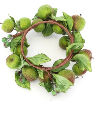 Yapay Çiçek Deposu Büyük Boy Dekoratif Meyveli Duvar Süsü - Mum Altlığı Çap 18CM Yeşil