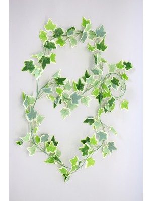 Yapay Çiçek Deposu Yapay Gerçek Dokulu Zincir Sarmaşık 105 Yapraklı 230 cm Yeşil-Beyaz