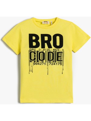 Koton Erkek Çocuk Slogan Baskılı Kısa Kollu Tişört Pamuklu