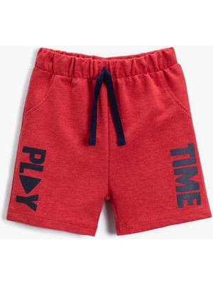 Koton Erkek Bebek Slogan Baskılı Şort Pamuklu