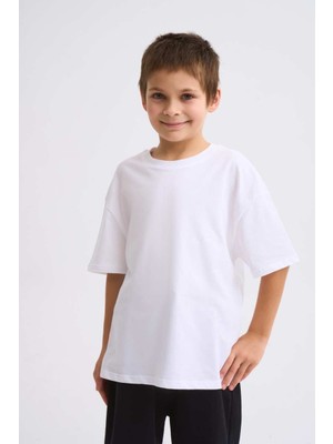 There Color Beyaz Tişört Yuvarlak Yaka Erkek Çocuk 10-12