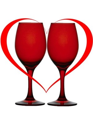 Paşabahçe Sevgililer Gününe Özel Paşabahçe Kırmızı Kadeh 310 cc 2 Adet