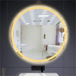 Global Led Mirror 50 cm Kumlamalı Ledli Yuvarlak Ayna Banyo Aynası Dekoratif Ayna Boy Ayna Salon Duvar Ayna