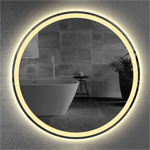 Global Led Mirror 50 cm Kumlamalı Ledli Yuvarlak Ayna Banyo Aynası Dekoratif Ayna Boy Ayna Salon Duvar Ayna