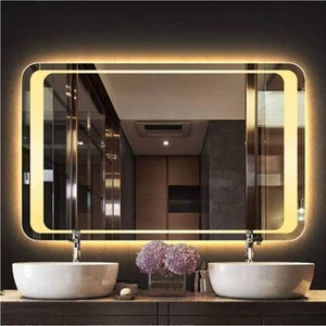 Global Led Mirror 80X120 cm Kumlamalı Ledli Ayna Duvar Salon Banyo Wc Ofis Yatak Odası Boy Ledli Ayna
