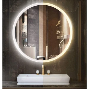 Global Led Mirror 90 cm Kumlamalı Yuvarlak Ledli Ayna Banyo Aynası Dekoratif Ayna Boy Ayna Salon Duvar Ayna