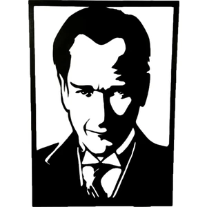 Ahşap Mdf Lazer Kesim  Atatürk Portresi  Duvar Panosu 6mm 35*50