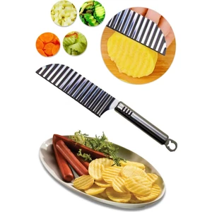 Pratik Paslanmaz Çelik Şekilli Patates Bıçağı Chips Chopper Dilimleyici