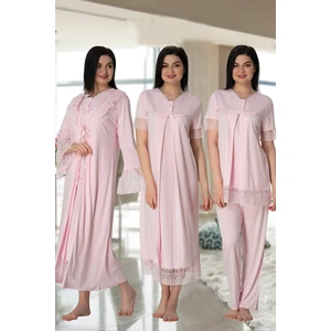 5046 Lohusa Pijama Gecelik Sabahlık Takım