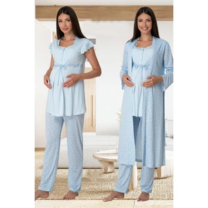 6014 Lohusa Pijama Sabahlık Takım