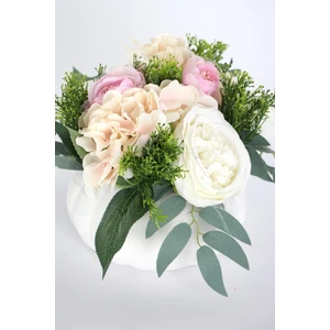 Yapay Çiçek Deposu Beton Saksıda Nişan Düğün Salon Masa Çiçeği
