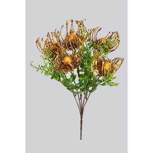 Yapay Çiçek Deposu Yapay Polen Demeti Pincushion Kahve-Sarı