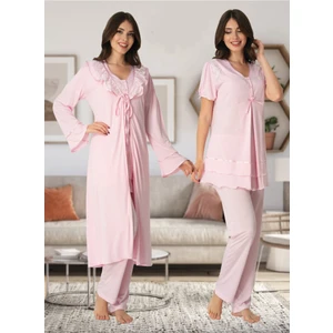 Lohusa Pijama Sabahlık Takım Effort 8024