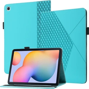 Zshskj Samsung Galaxy Tab S6 Lite SM-P610 / T615 Rhombus Cilt Hissediyorum Yatay Çevirme Tablet Kart Yuvaları ve Tutucu ile Deri Kılıf (Yurt Dışından)