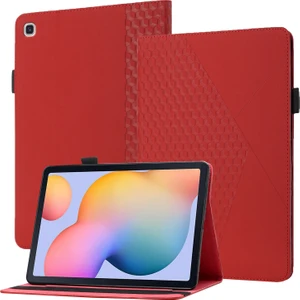 Zshskj Samsung Galaxy Tab S6 Lite SM-P610 / T615 Rhombus Cilt Hissediyorum Yatay Çevirme Tablet Kart Yuvaları ve Tutucu ile Deri Kılıf (Yurt Dışından)
