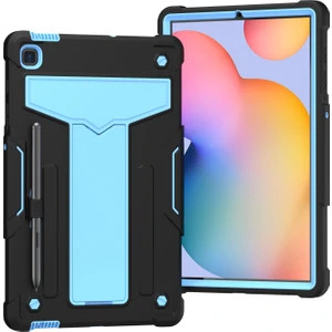 Zshskj Samsung Galaxy Tab S6 Lite Için P610/615 T-Şekilli Braket Kontrast Renk Darbeye Dayanıklı Pc + Silikon Koruyucu Kılıf (Yurt Dışından)