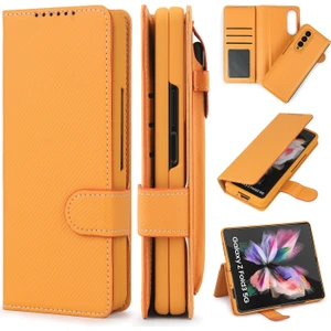 Zshskj Samsung Galaxy Z Fold3 5g 2 In 1 Bölünmüş Katlanır Deri Telefon Kılıfı (Yurt Dışından)
