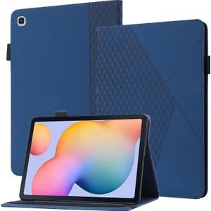 Zshskj Samsung Galaxy Tab S6 Lite SM-P610 / T615 Rhombus Cilt Hissediyorum Yatay Çevirme Tablet Kart Yuvaları ve Tutucu ile Deri Kılıf (Yurt Dışından)