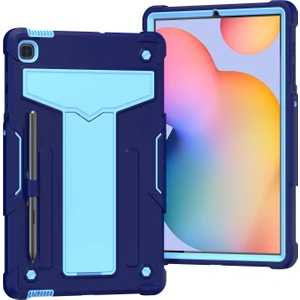 Zshskj Samsung Galaxy Tab S6 Lite Için P610/615 T-Şekilli Braket Kontrast Renk Darbeye Dayanıklı Pc + Silikon Koruyucu Kılıf (Yurt Dışından)
