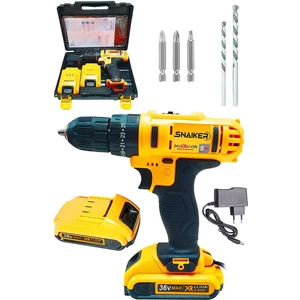 12 V 1.2 Ah Çift Metal Şanzuman Çift Akülü Şarjli Vidalama Matkap + 5 Parça Uç Hediyeli