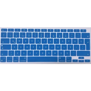 Macbook Air 13 Inch 2020 A2337 M1 İşlemcili Türkçe Q Silikon Klavye Koruyucu Turkuaz