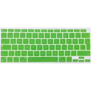 Macbook Air 13 Inch 2020 A2337 M1 İşlemcili Türkçe Q Silikon Klavye Koruyucu Yeşil