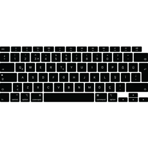 Macbook Air 13 inç 2020 A2337 M1 İşlemcili Türkçe  Q Silikon Klavye Koruyucu - Siyah