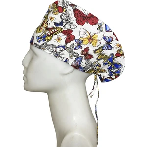 Kelebek Desenli Doktor Hemşire Aşçı Cerrahi Bone Hastane Bone Bandana M456
