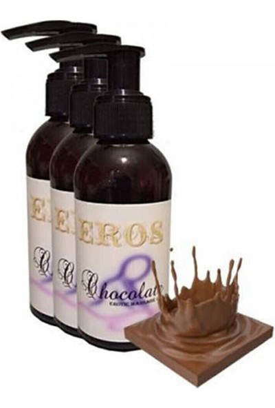 Eros 3 Adet 200ml Eros Çikolata Aromalı Erotik Masaj Yağı