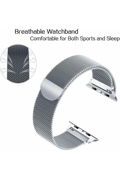 Arabulalaca Apple Watch Uyumlu SERİ S10 / S11 42MM Milano Loop Çelik Kordon 41 mm Kayış Seri 7-8-9