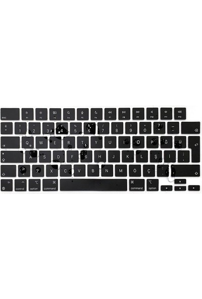 Arabulalaca Macbook Pro 14.2 İnç A2442 / A2779 / A992 / A2918 / A3112 / A3185 / A3401  Klavye koruma siyah