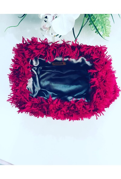 Pink Bag Kadın Tasarım Peluş Teddy Clutch Çanta