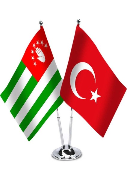 Abhazya Masa Bayrağı Krom Direkli Ikili Bayrak