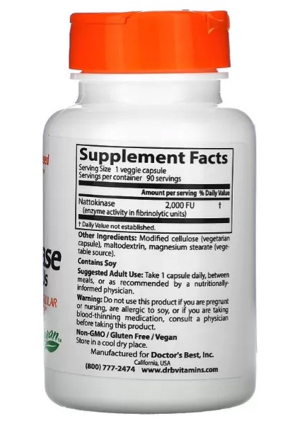 Doctor’s Best, Nattokinase, 2,000 Fus, 90 Veggie Capsul fiyatları