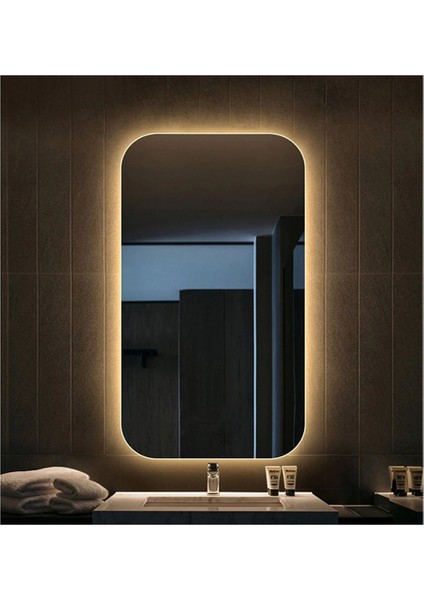 75X105 cm Ledli Ayna Banyo Aynası Dekoratif Ayna Boy Ayna Salon Duvar Ayna